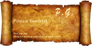 Posza Gerold névjegykártya
